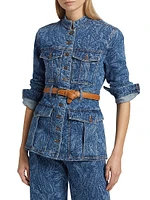 Tika Paisley Belted Denim Jacket