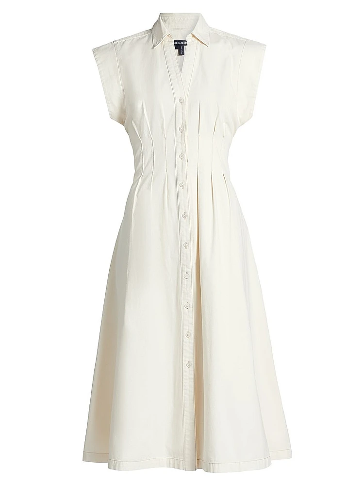 Ruben Cotton Cap-Sleeve Midi-Shirtdress
