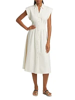Ruben Cotton Cap-Sleeve Midi-Shirtdress