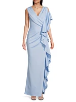 Eve Morwen Ruffled Sleeveless Gown