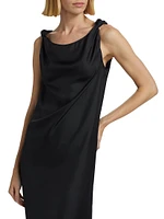 Moun Draped Sleeveless Midi-Dress