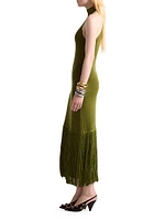 Cash Fringe-Hem Maxi Dress