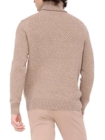 Wool-Cotton Patchwork Turtleneck Sweater