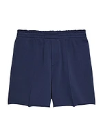 Embossed Logo Pintuck Shorts