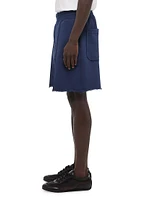Embossed Logo Pintuck Shorts
