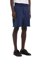 Embossed Logo Pintuck Shorts