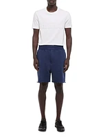 Embossed Logo Pintuck Shorts