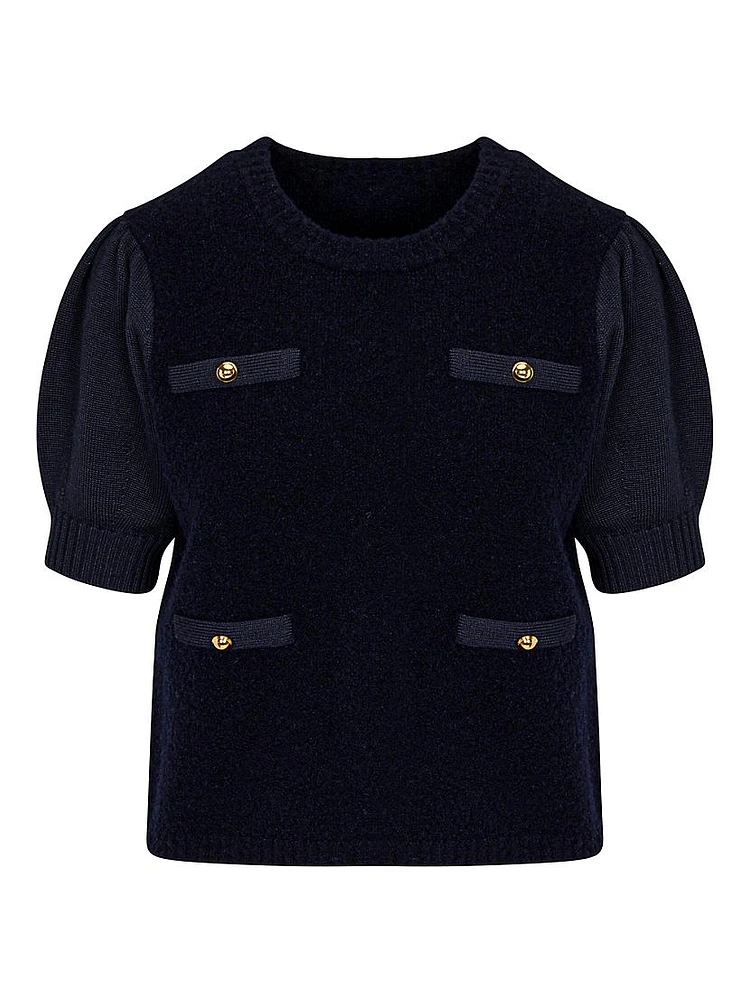 Lady Bouclé Short Puff Sleeve Sweater