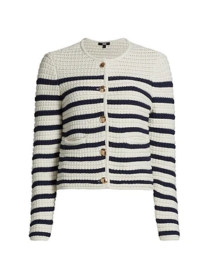 Oberon Striped Cotton Cardigan