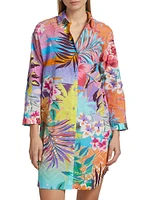 Zeru Button-Front Cover-Up Shirtdress