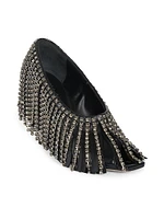 Mona 95MM Crystal Fringe Leather Pumps