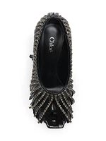 Mona 95MM Crystal Fringe Leather Pumps