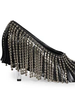 Mona 95MM Crystal Fringe Leather Pumps