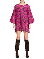 Leafy Floral Lace Mini Caftan