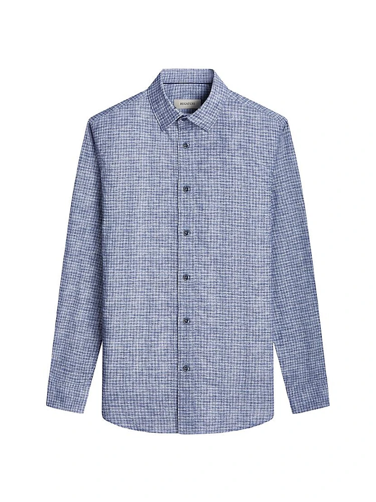 Karl Plaid Cotton Button-Front Shirt