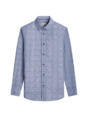 Karl Plaid Cotton Button-Front Shirt