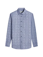 Karl Plaid Cotton Button-Front Shirt