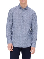 Karl Plaid Cotton Button-Front Shirt