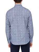 Karl Plaid Cotton Button-Front Shirt