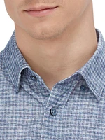 Karl Plaid Cotton Button-Front Shirt