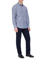 Karl Plaid Cotton Button-Front Shirt