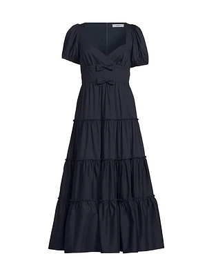 Noelle Bow Tiered Cocktail Dress