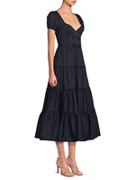 Noelle Bow Tiered Cocktail Dress