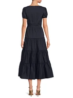 Noelle Bow Tiered Cocktail Dress