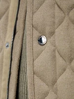 Corduroy-Trimmed Quilted Jacket