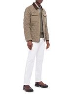 Corduroy-Trimmed Quilted Jacket