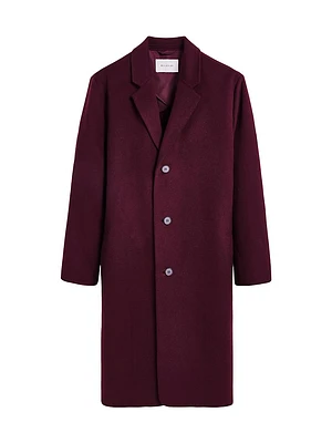 Tailored Wool-Blend Single Breasted Coat