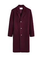 Tailored Wool-Blend Single Breasted Coat