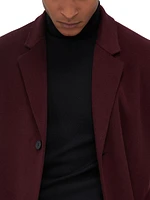 Tailored Wool-Blend Single Breasted Coat