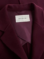 Tailored Wool-Blend Single Breasted Coat