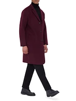 Tailored Wool-Blend Single Breasted Coat