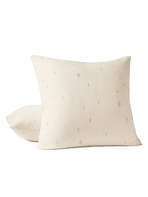 Cambria Embroidered Organic Linen Sham