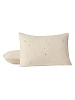 Cambria Embroidered Organic Linen Sham