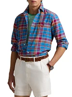 Classic-Fit Plaid Button-Down Oxford Shirt