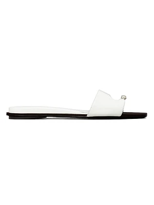 Pierced Leather Slide Sandals
