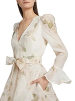 Balance Floral Linen-Silk Minidress