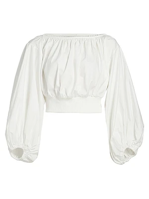 Poplin Blouson Top