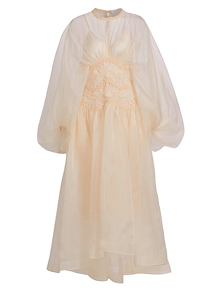 Illuminate Macrame Silk Gown