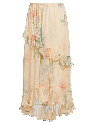 Tiered Floral Skirt