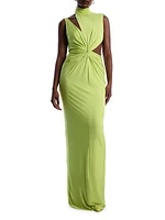 Asymmetric Cut-Out Jersey Gown