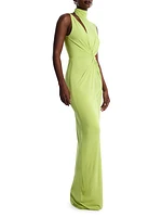 Asymmetric Cut-Out Jersey Gown