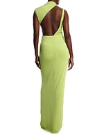 Asymmetric Cut-Out Jersey Gown