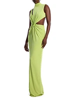 Asymmetric Cut-Out Jersey Gown