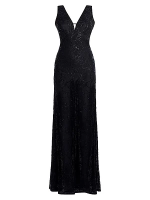 Embellished Cut Out Gown