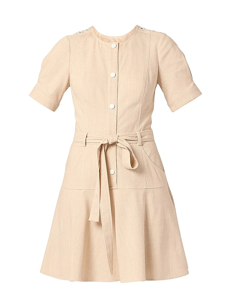 Brooks Chambray Tie-Waist Minidress