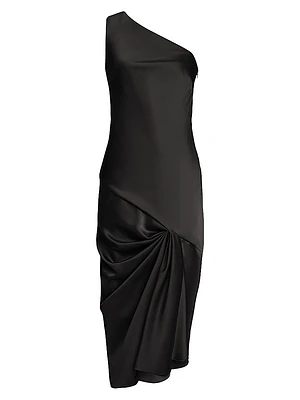 Viola Satin One-Shoulder Gown